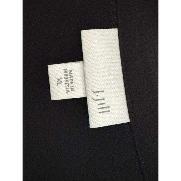 J.Jill Black Long Sleeve Button-Down Tunic Shirt XL 100% Polyester Womens Relaxe - Picture 2 of 8